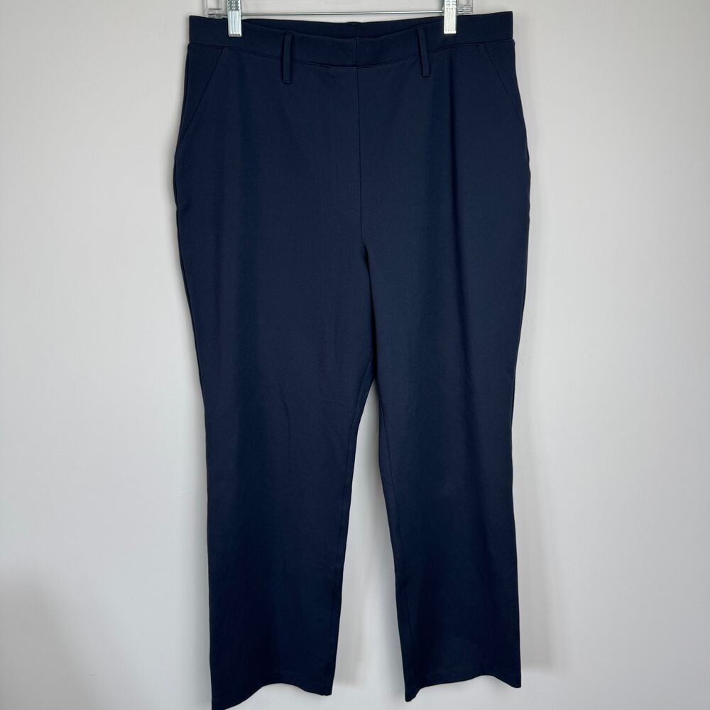 Quince Women's Ultra Stretch Ponte Straight Leg Pants Navy Blue XL